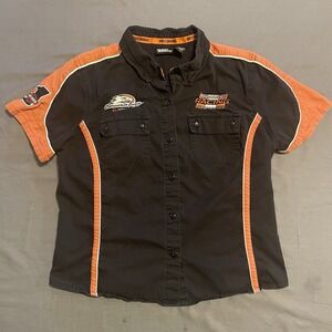 Harley Davidson Racing Screaming Eagle Mechanic Women's Shirt Size Large